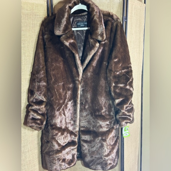 Donna Salyers Jackets & Blazers - Donna Salyers Brown Faux Fur Coat